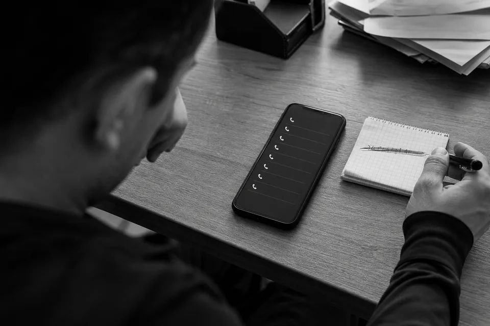 Telefon na biurku z nieodebranymi połączeniami do kontrahenta